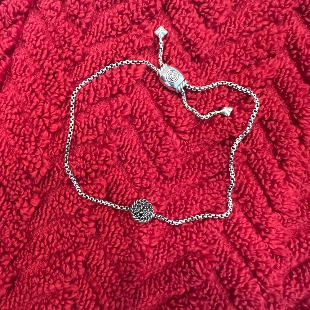 David Yurman Châtelaine Pave Black Diamond & Silver Bracelet. Very hard to find! - Picture 13 of 13